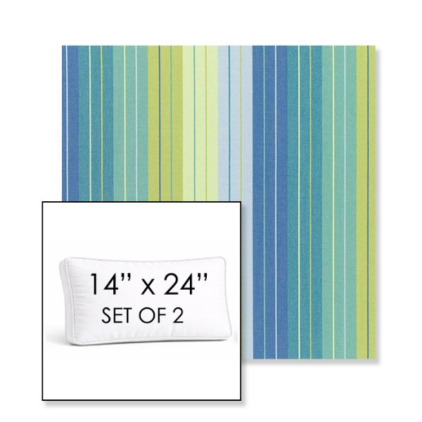 Picture of Seville Seaside | Set of 2 | 14" x 24" Sunbrella Boxed Outdoor Throw Pillows with Premium Inserts
