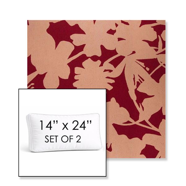 Picture of Sonny Cherry Pop | Set of 2 | 14" x 24" Sunbrella Boxed Outdoor Throw Pillows with Premium Inserts