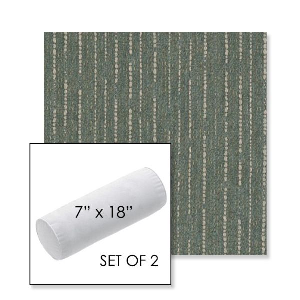 Picture of Abundant Seaglass | Set of 2 | 7" x 18" Sunbrella Outdoor Bolster Pillows with Premium Inserts