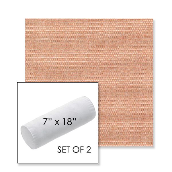 Picture of Ambrose Terracotta | Set of 2 | 7" x 18" Sunbrella Outdoor Bolster Pillows with Premium Inserts