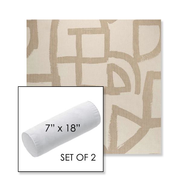 Picture of Brushstroke Stucco | Set of 2 | 7" x 18" Sunbrella Outdoor Bolster Pillows with Premium Inserts
