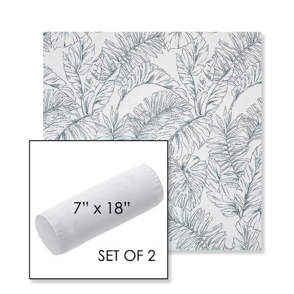 Picture of Calm Laurel | Set of 2 | 7" x 18" Sunbrella Outdoor Bolster Pillows with Premium Inserts