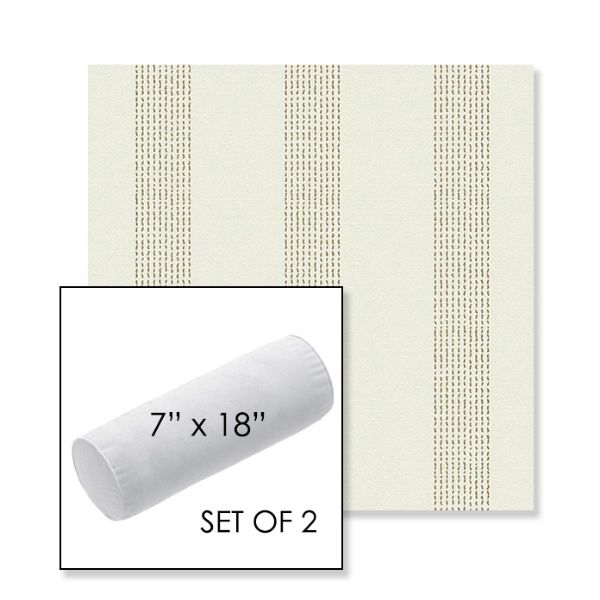 Picture of Caper Linen | Set of 2 | 7" x 18" Sunbrella Outdoor Bolster Pillows with Premium Inserts
