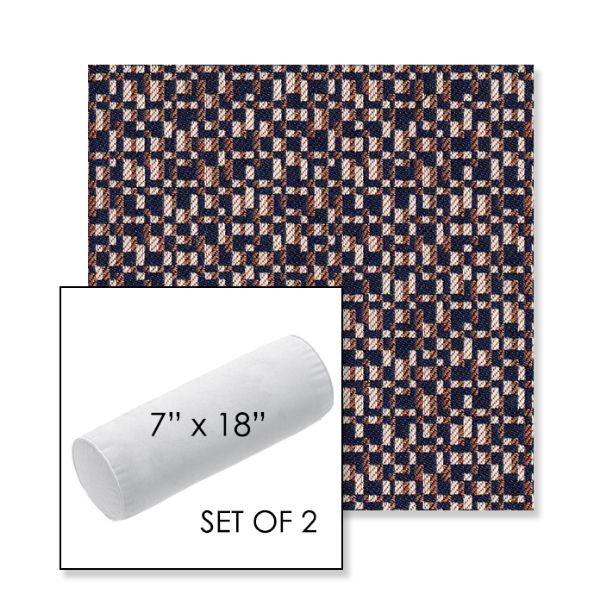 Picture of Carat Azurite | Set of 2 | 7" x 18" Sunbrella Outdoor Bolster Pillows with Premium Inserts