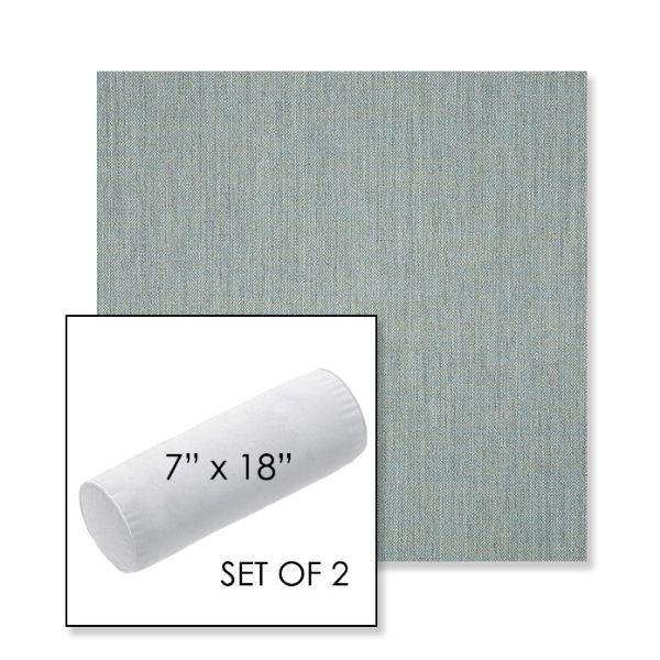 Picture of Cast Mist | Set of 2 | 7" x 18" Sunbrella Outdoor Bolster Pillows with Premium Inserts