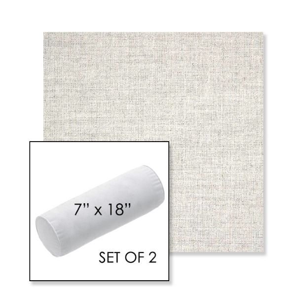 Picture of Crush Cloud | Set of 2 | 7" x 18" Sunbrella Outdoor Bolster Pillows with Premium Inserts