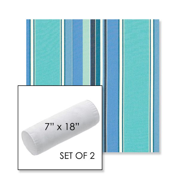 Picture of Dolce Oasis | Set of 2 | 7" x 18" Sunbrella Outdoor Bolster Pillows with Premium Inserts
