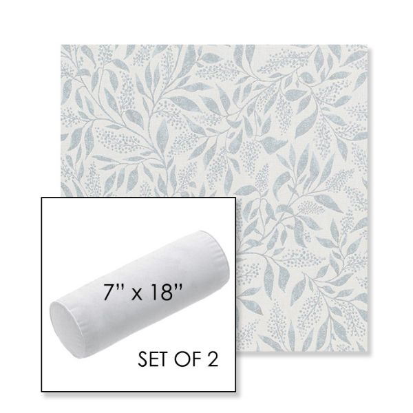 Picture of Exquisite Mist | Set of 2 | 7" x 18" Sunbrella Outdoor Bolster Pillows with Premium Inserts