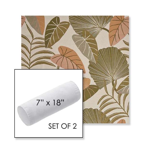 Picture of Fernie Mimosa | Set of 2 | 7" x 18" Sunbrella Outdoor Bolster Pillows with Premium Inserts