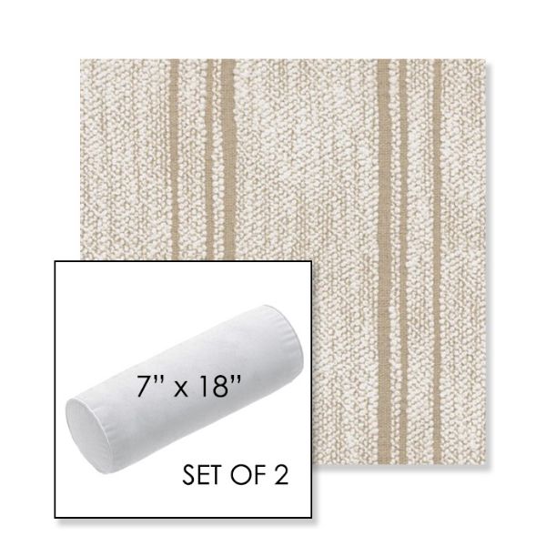 Picture of Harvest Kaolin | Set of 2 | 7" x 18" Sunbrella Outdoor Bolster Pillows with Premium Inserts