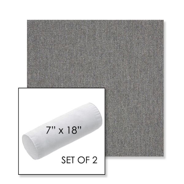 Picture of Heritage Slate | Set of 2 | 7" x 18" Sunbrella Outdoor Bolster Pillows with Premium Inserts