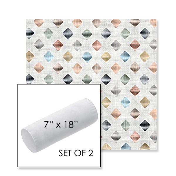 Picture of Infused Gem | Set of 2 | 7" x 18" Sunbrella Outdoor Bolster Pillows with Premium Inserts