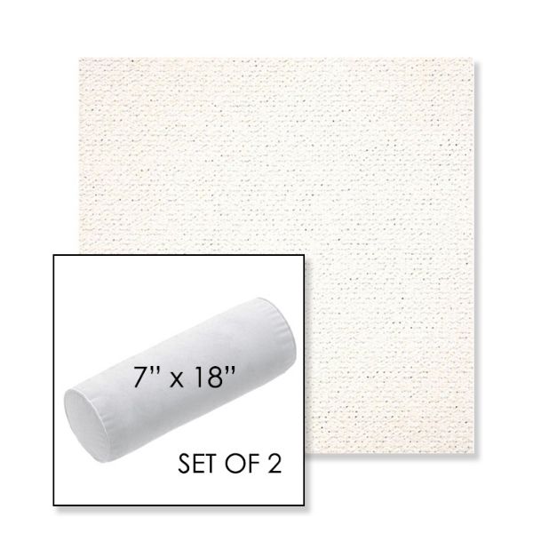 Picture of Litchfield Snow | Set of 2 | 7" x 18" Sunbrella Outdoor Bolster Pillows with Premium Inserts
