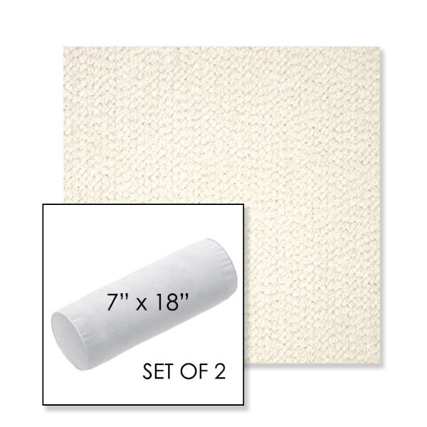 Picture of Margo Snow | Set of 2 | 7" x 18" Sunbrella Outdoor Bolster Pillows with Premium Inserts