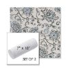 Picture of Martha Floral Periwinkle | Set of 2 | 7" x 18" Sunbrella Outdoor Bolster Pillows with Premium Inserts
