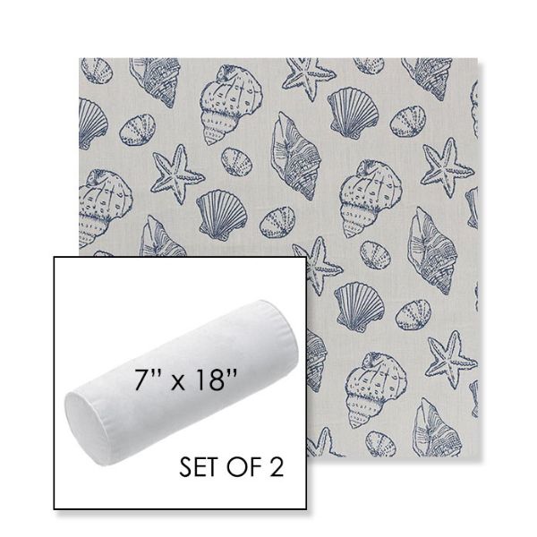Picture of Nantucket Atlantis | Set of 2 | 7" x 18" Sunbrella Outdoor Bolster Pillows with Premium Inserts