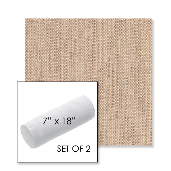 Picture of Nova Sandy | Set of 2 | 7" x 18" Sunbrella Outdoor Bolster Pillows with Premium Inserts
