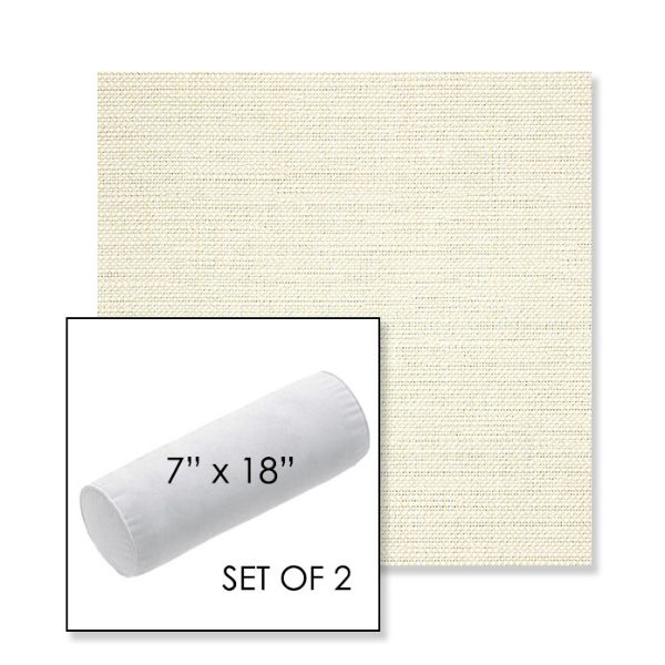 Picture of Piazza Parchment | Set of 2 | 7" x 18" Sunbrella Outdoor Bolster Pillows with Premium Inserts