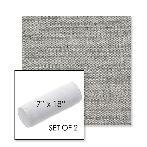 Picture of Piazza Stone | Set of 2 | 7" x 18" Sunbrella Outdoor Bolster Pillows with Premium Inserts
