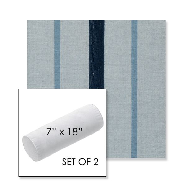 Picture of Revival Denim | Set of 2 | 7" x 18" Sunbrella Outdoor Bolster Pillows with Premium Inserts