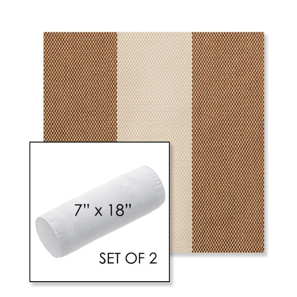 Picture of Rothko Latte | Set of 2 | 7" x 18" Sunbrella Outdoor Bolster Pillows with Premium Inserts