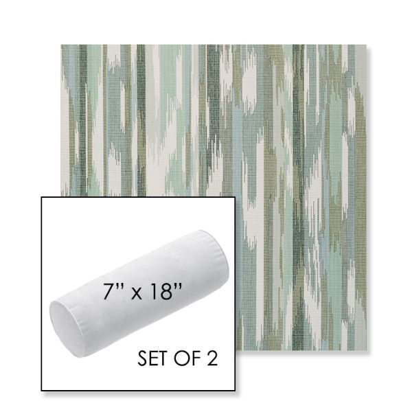 Picture of Transformation Moss | Set of 2 | 7" x 18" Sunbrella Outdoor Bolster Pillows with Premium Inserts