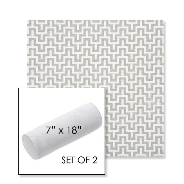 Picture of Underline Dove | Set of 2 | 7" x 18" Sunbrella Outdoor Bolster Pillows with Premium Inserts