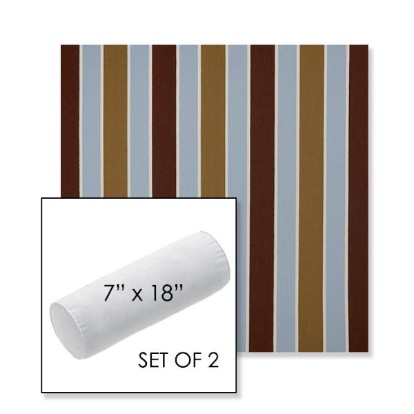 Picture of Varsity Cabernet Cloud | Set of 2 | 7" x 18" Sunbrella Outdoor Bolster Pillows with Premium Inserts