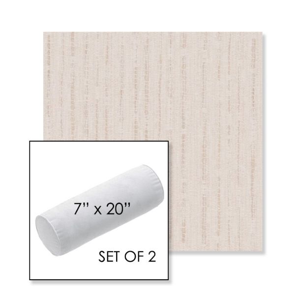 Picture of Abundant Parchment | Set of 2 | 7" x 20" Sunbrella Outdoor Bolster Pillows with Premium Inserts