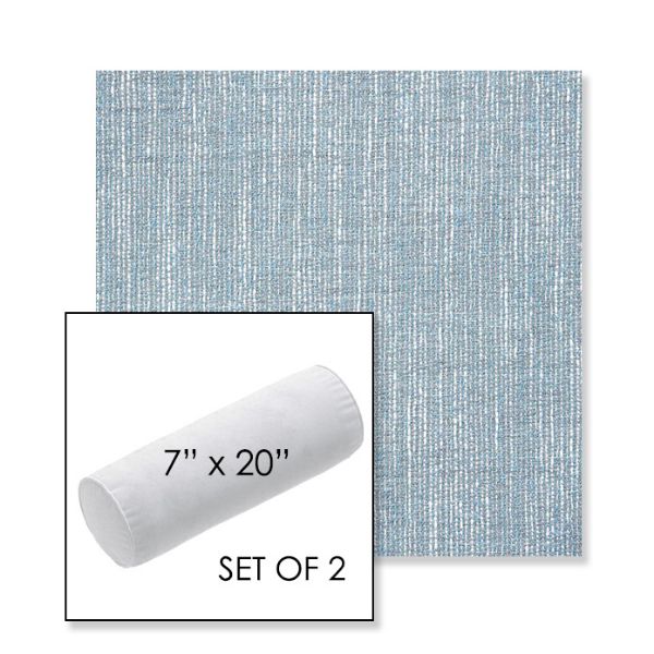 Picture of Adena Celeste | Set of 2 | 7" x 20" Sunbrella Outdoor Bolster Pillows with Premium Inserts