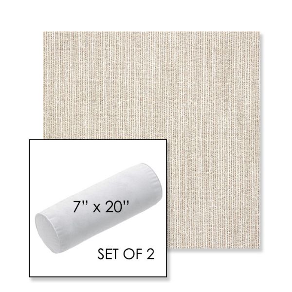 Picture of Adena Sand | Set of 2 | 7" x 20" Sunbrella Outdoor Bolster Pillows with Premium Inserts