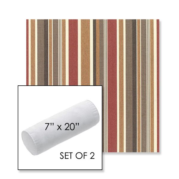 Picture of Brannon Redwood | Set of 2 | 7" x 20" Sunbrella Outdoor Bolster Pillows with Premium Inserts