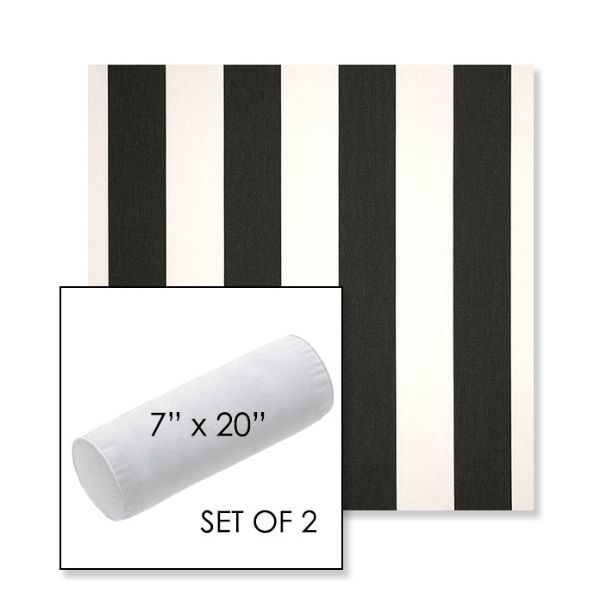 Picture of Cabana Classic | Set of 2 | 7" x 20" Sunbrella Outdoor Bolster Pillows with Premium Inserts