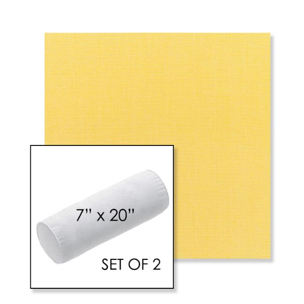 Picture of Canvas Buttercup | Set of 2 | 7" x 20" Sunbrella Outdoor Bolster Pillows with Premium Inserts