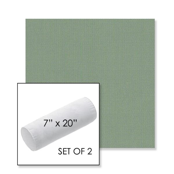Picture of Canvas Celadon | Set of 2 | 7" x 20" Sunbrella Outdoor Bolster Pillows with Premium Inserts