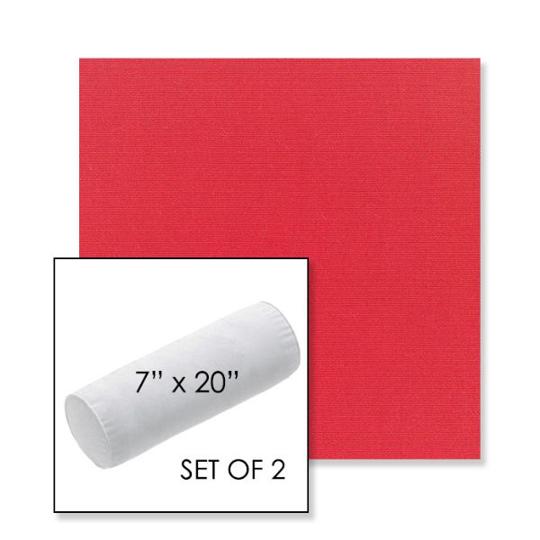 Picture of Canvas Logo Red | Set of 2 | 7" x 20" Sunbrella Outdoor Bolster Pillows with Premium Inserts