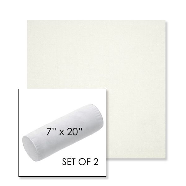 Picture of Canvas White | Set of 2 | 7" x 20" Sunbrella Outdoor Bolster Pillows with Premium Inserts