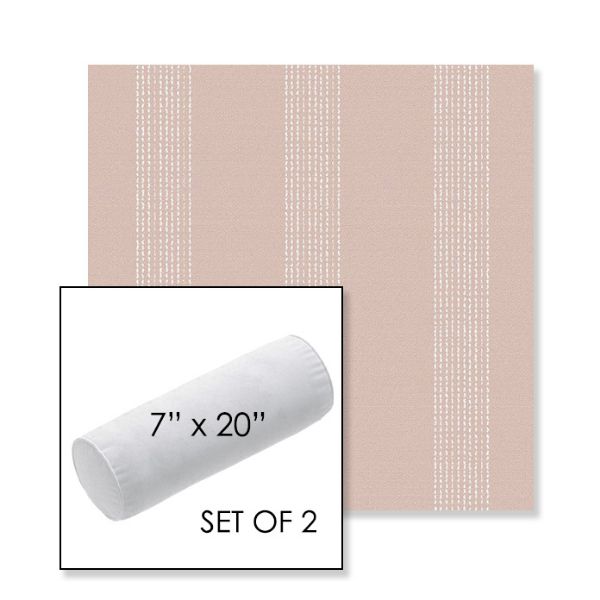 Picture of Caper Blush | Set of 2 | 7" x 20" Sunbrella Outdoor Bolster Pillows with Premium Inserts