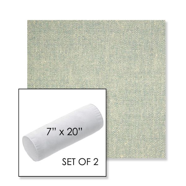 Picture of Chartres Mist | Set of 2 | 7" x 20" Sunbrella Outdoor Bolster Pillows with Premium Inserts