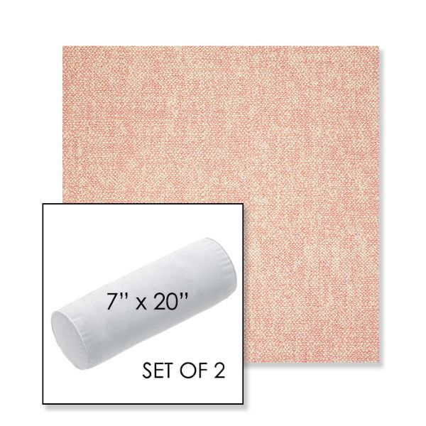Picture of Chartres Rose | Set of 2 | 7" x 20" Sunbrella Outdoor Bolster Pillows with Premium Inserts