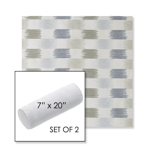 Picture of Dream Mist | Set of 2 | 7" x 20" Sunbrella Outdoor Bolster Pillows with Premium Inserts