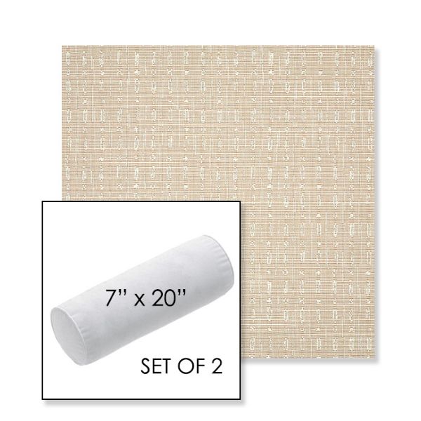 Picture of Embrace Linen | Set of 2 | 7" x 20" Sunbrella Outdoor Bolster Pillows with Premium Inserts