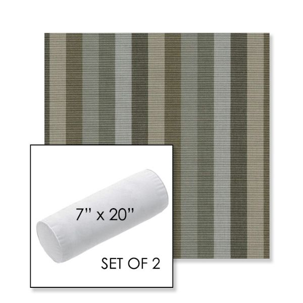 Picture of Entice Moss | Set of 2 | 7" x 20" Sunbrella Outdoor Bolster Pillows with Premium Inserts