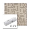 Picture of Escher Greige | Set of 2 | 7" x 20" Sunbrella Outdoor Bolster Pillows with Premium Inserts