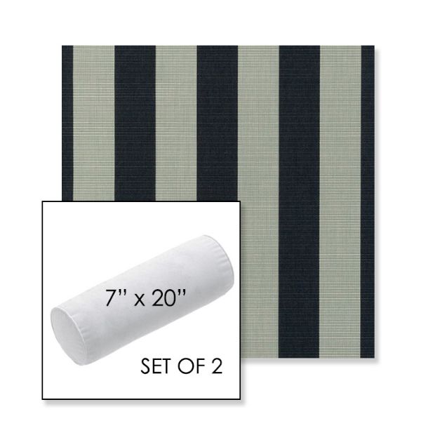 Picture of Expressive Mist | Set of 2 | 7" x 20" Sunbrella Outdoor Bolster Pillows with Premium Inserts