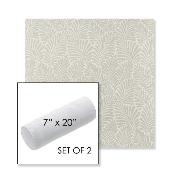 Picture of Frond Spring | Set of 2 | 7" x 20" Sunbrella Outdoor Bolster Pillows with Premium Inserts