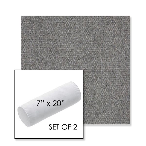 Picture of Heritage Slate | Set of 2 | 7" x 20" Sunbrella Outdoor Bolster Pillows with Premium Inserts