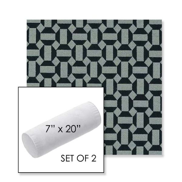 Picture of Hoopla Plume | Set of 2 | 7" x 20" Sunbrella Outdoor Bolster Pillows with Premium Inserts