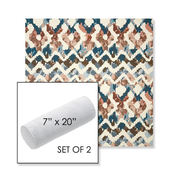 Picture of Inga Boho | Set of 2 | 7" x 20" Sunbrella Outdoor Bolster Pillows with Premium Inserts
