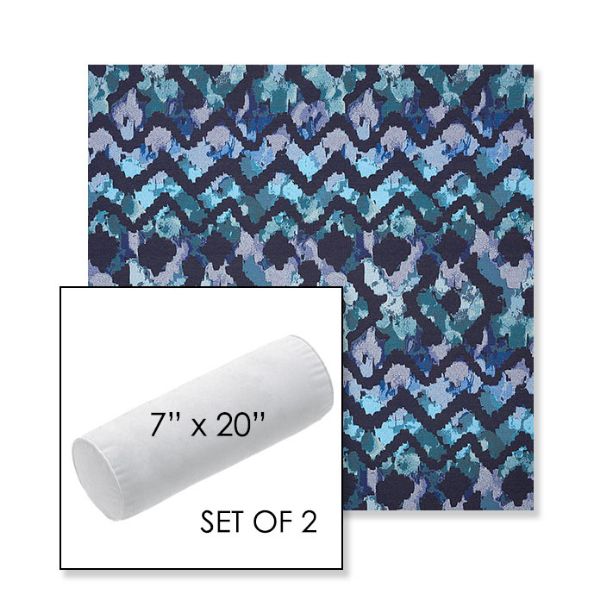 Picture of Inga Waterscape | Set of 2 | 7" x 20" Sunbrella Outdoor Bolster Pillows with Premium Inserts